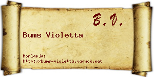 Bums Violetta névjegykártya
